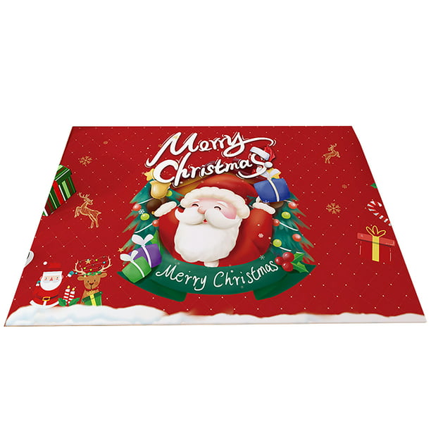 Merry Christmas Rug Winter White Snowflake Buffalo Plaid Rug Front Door Mat Xmas Doormat 30x18 Rustic Buffalo Check Plaid Let it Snow Doormat 